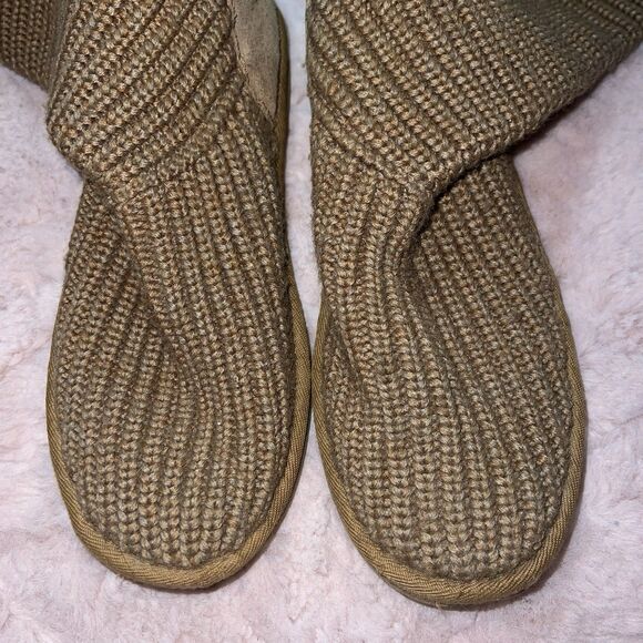 UGG australia tan/brown slouchy sock boot womens size 8 guc foldable - Picture 7 of 8